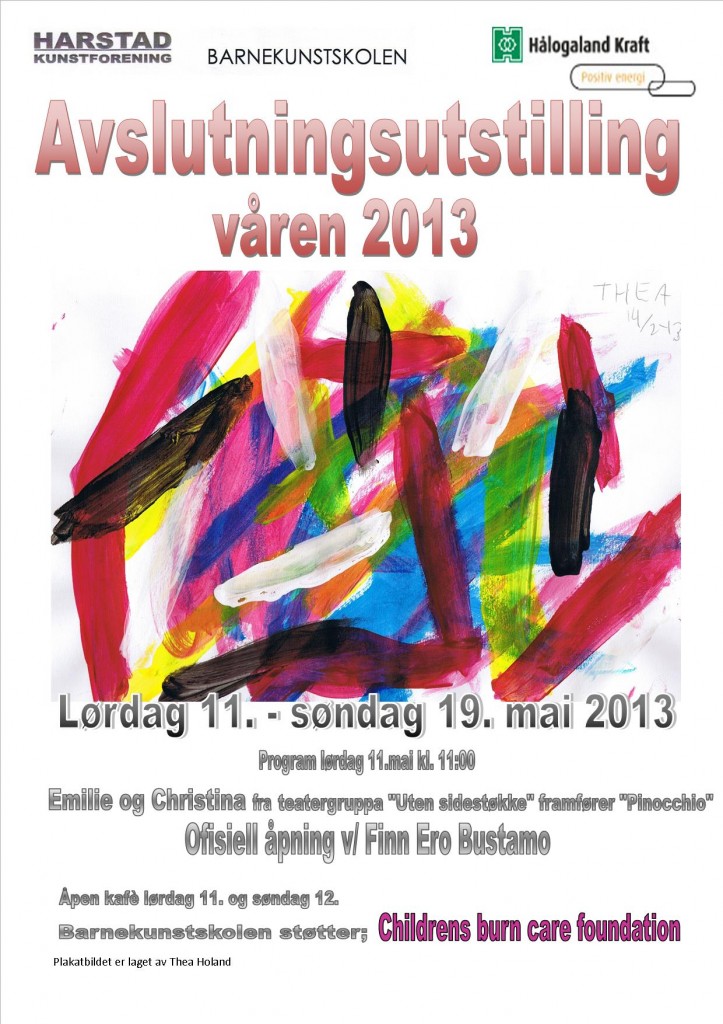 Plakat barnekunstskolen vårkurset 2013